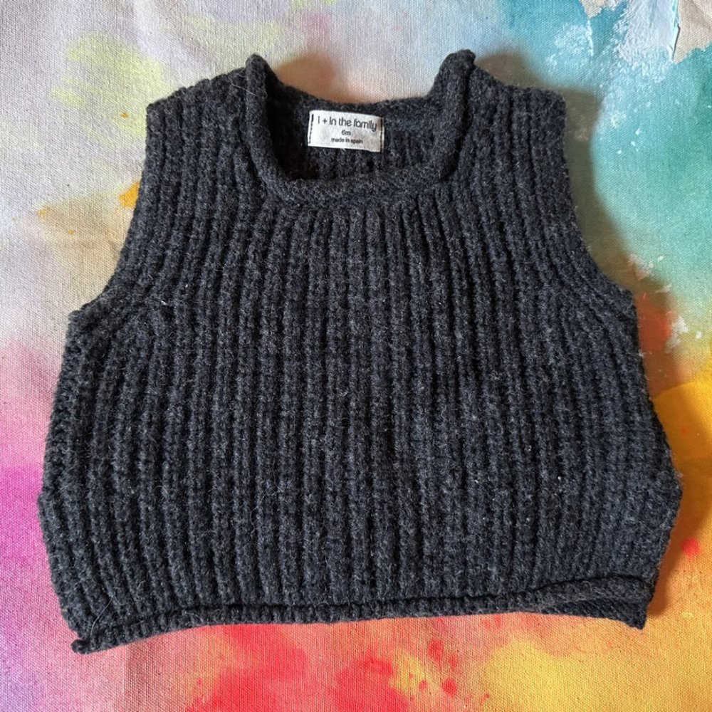 1+ in the Family Charcoal Knit Sweater Vest